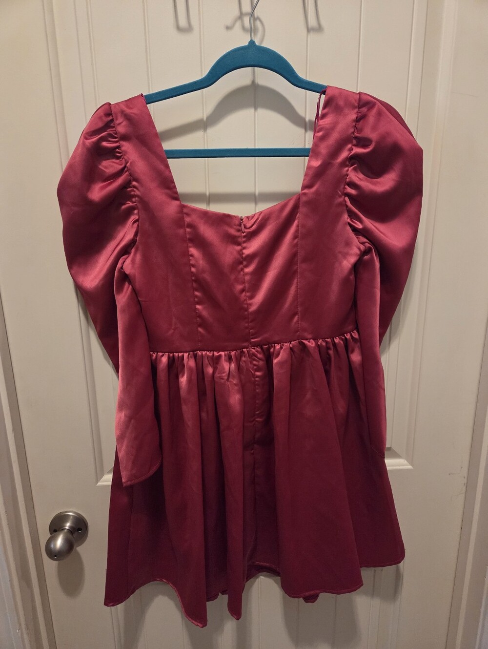 Mustard Seed Puff Sleeve Satin Dress Medium - Picture 4 of 8